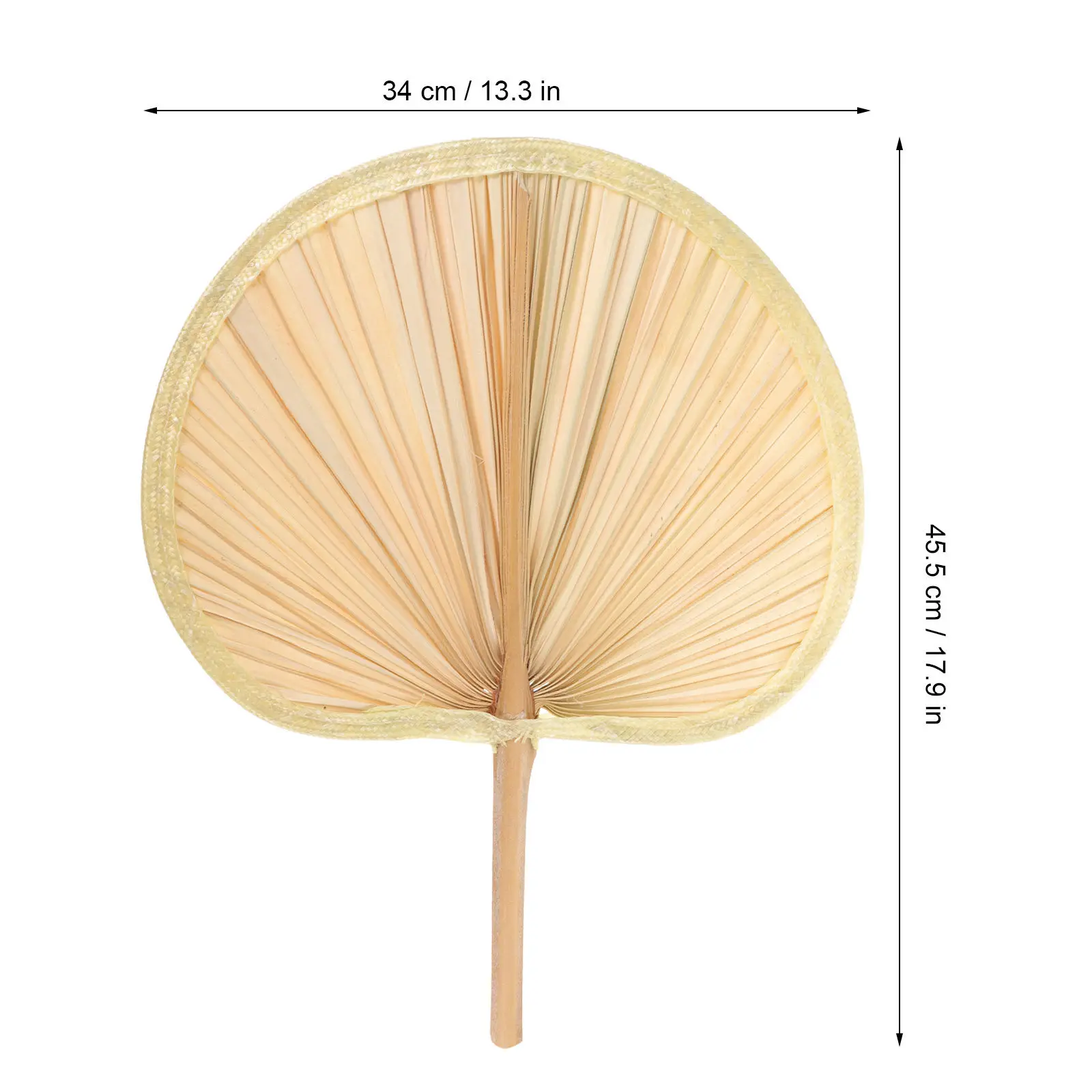2Pcs Hand Fan Summer Cooling Fan Hand Woven Banana Leaves Natural Material Lightweight Smooth Texture for Beaches Parties