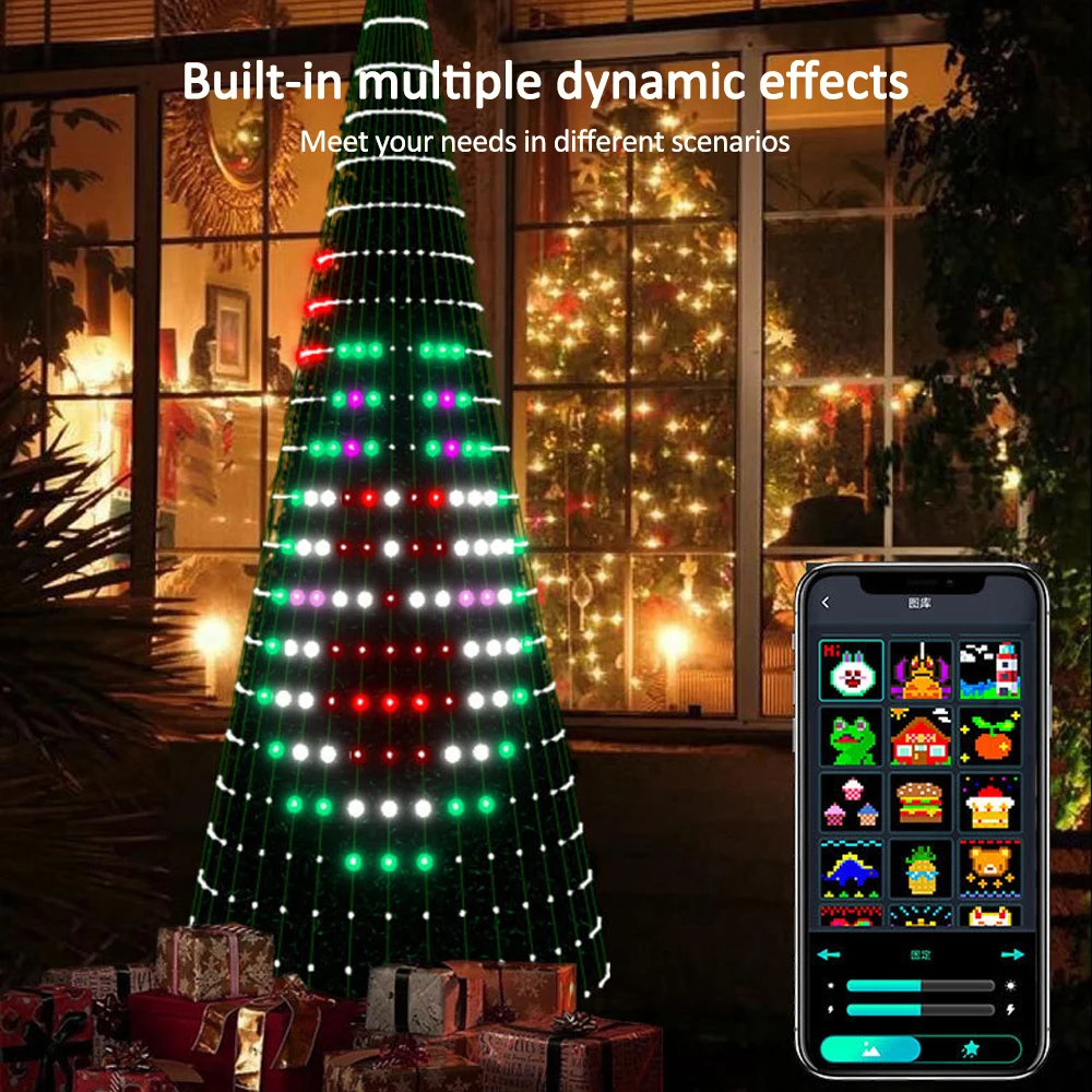 Smart Christmas Tree Lights Christmas Fairy Light APP Control Music Sync Multicolor for Indoor Outdoor Christmas Tree Decoration
