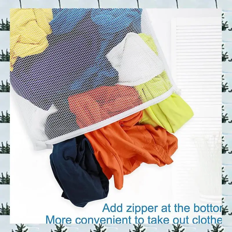 

ABLG 4Packs Door Hanging Laundry Hamper Bag With Zipper And Wide Open Top,Used In Laundry Room Student Dormitory Travel