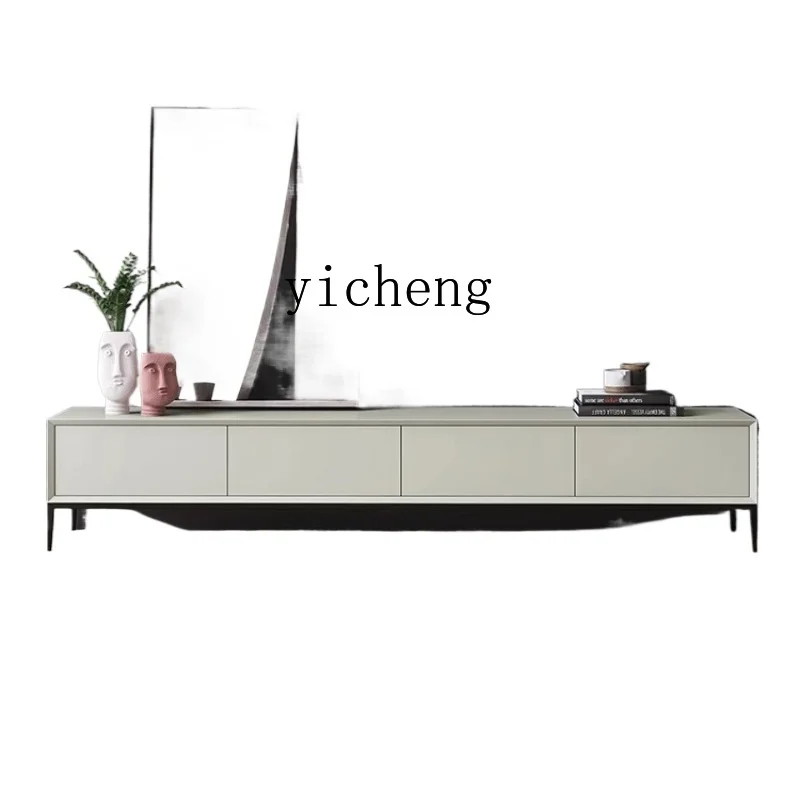 

ZK Minimalist Baking Finish Tea Table TV Cabinet Modern Minimalist Solid Wood Complete Film and Television Cabinet