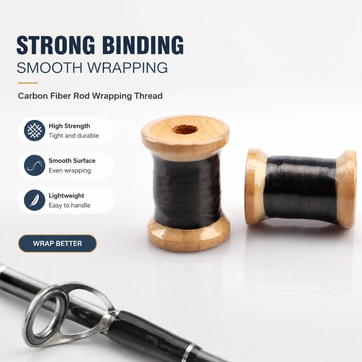 Carbon Fiber Binding Line Wrapping Thread for Fishing Rod DIY Projects Used in Guide Ring Securing Socket Bonding and Rod
