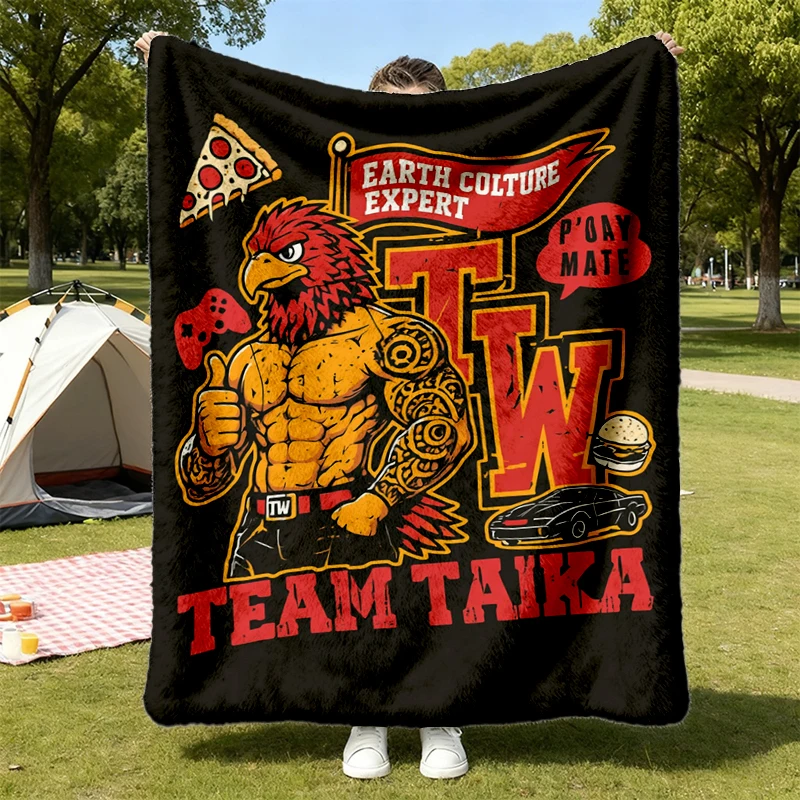 Vintage Team Taika Flannel Blanket, He Who Fights with Monsters, HWFWM, Jason, book lover gift