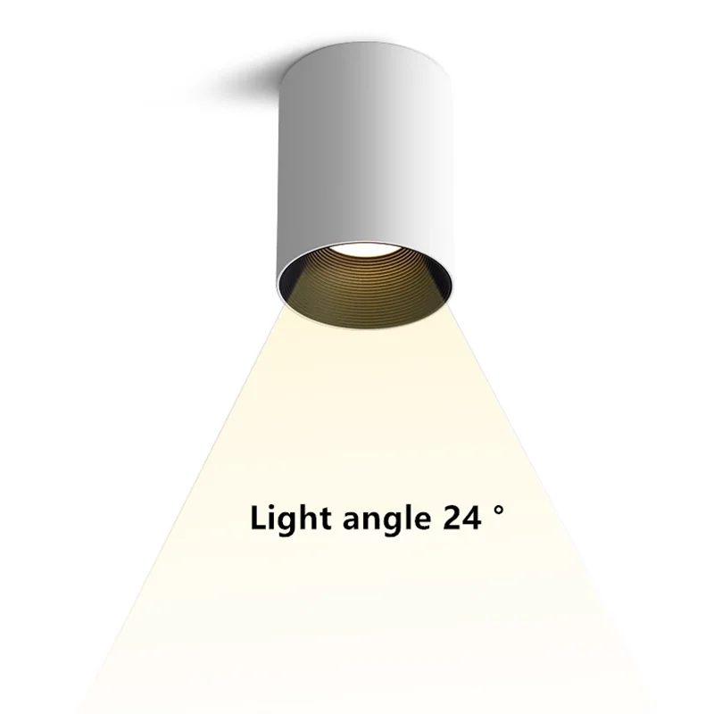 2024 New Surface Mounted Anti-Glare LED Downlights 10W 15W 20W 24W Epistar Chip Dimmable COB Ceiling Lamps Spot Lights AC85-265V