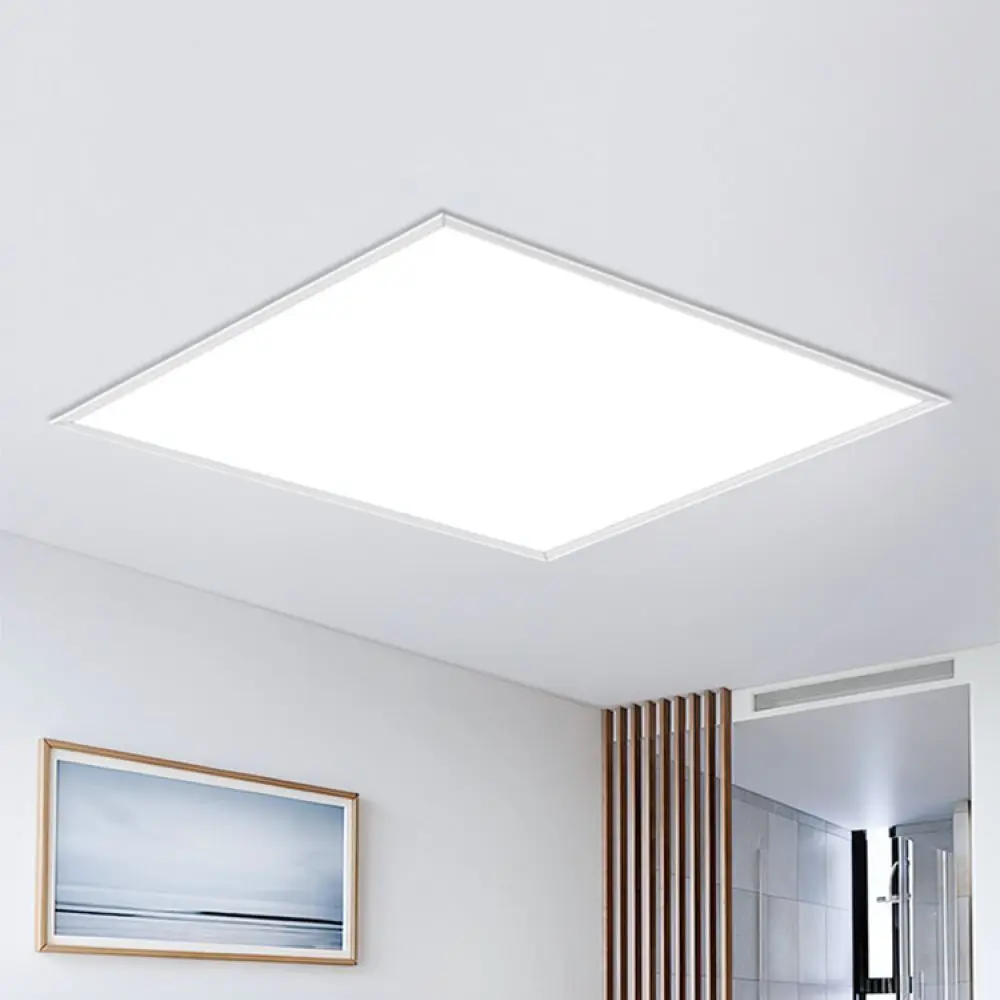 キッチン、バスルーム、オフィス向けの、薄型ledパネル天井照明。埋め込み式で、表面に取り付けるタイプの商業用照明器具。