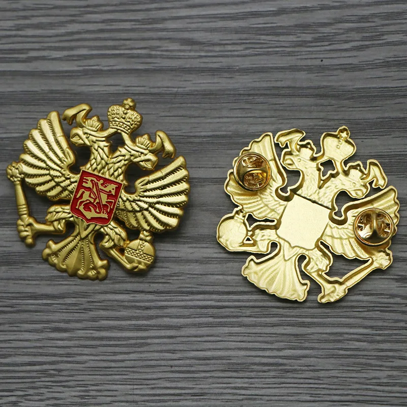 Medalla de águila de dos cabezas rusa dorada de alta calidad, insignia, broche, colección de regalos, medalla conmemorativa de estilo retro única