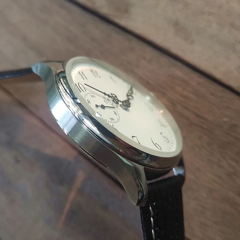 ساعة ميكانيكية يدوية للرجال 44 ملم شانغغو الأعمال النورس ST3600 الأدبية الرجعية تعديل مقياس الأزهار جلد طبيعي