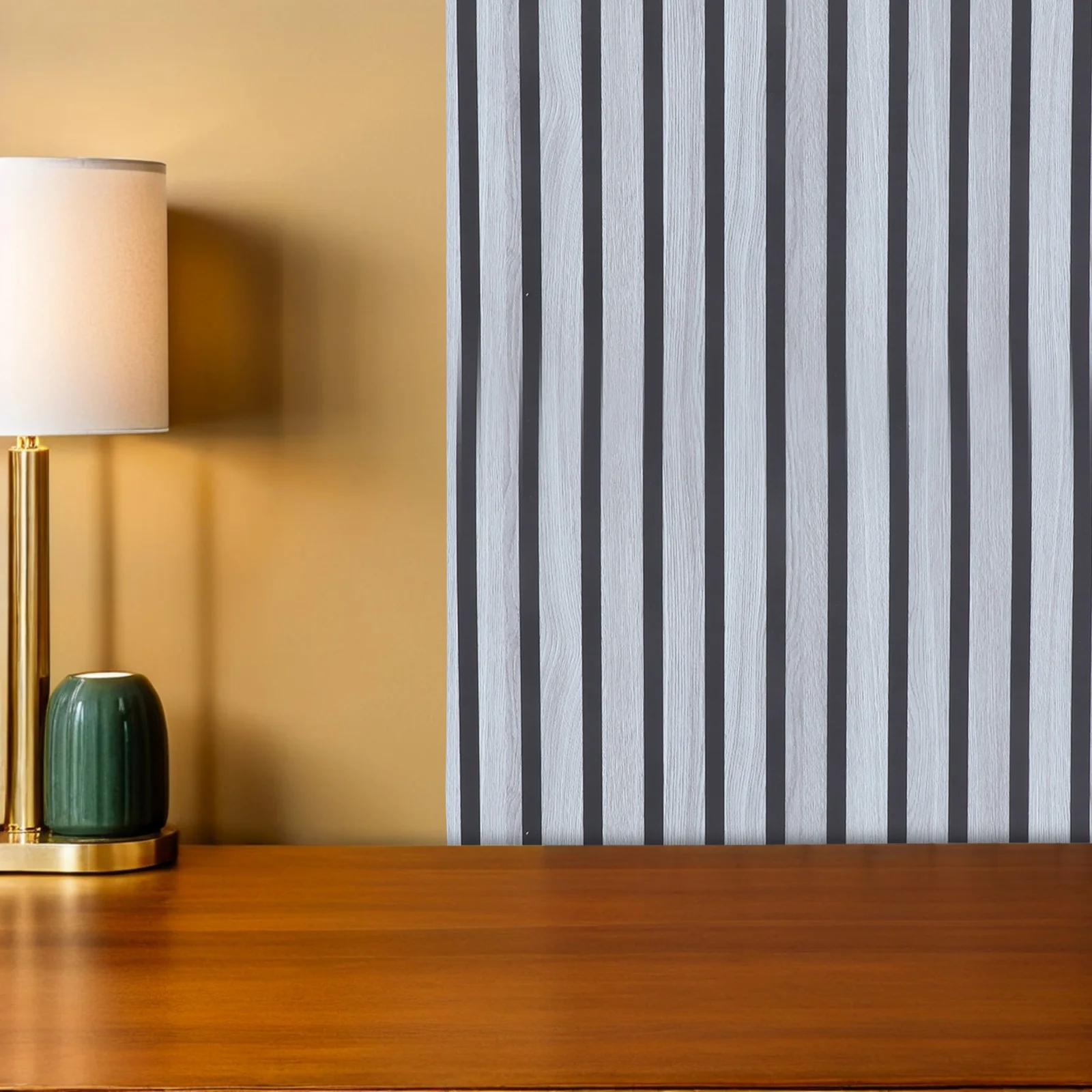 

Peel and Stick 3D Wall Panels Self Adhesive Grey Slats Waterproof Wallpaper Kitchen Bathroom Wall Decoration Mirror Wallpaper