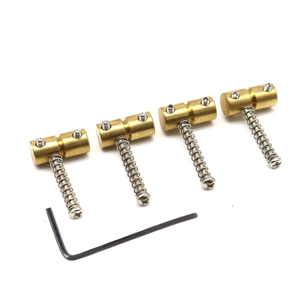 2 Lange und 2 Kurze Bassbrücken-Sättel aus Messing für E-Bass Ersatzteile – Detail 4