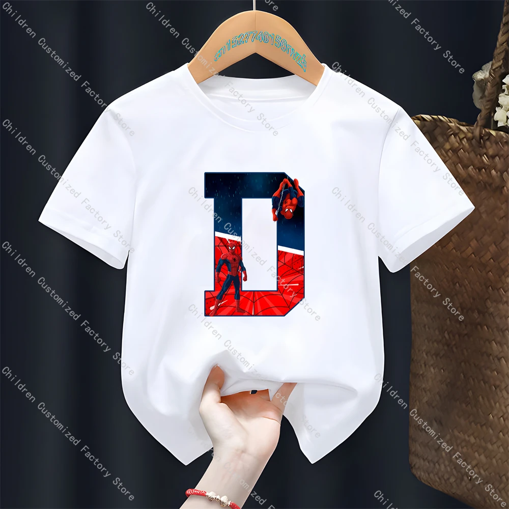 Cotton Printed Spiderman Tees Clothes Kids Boys Party 2 to 8 Years Summer Short Sleeve Tops Birthday Fashion Marvel T-shirts