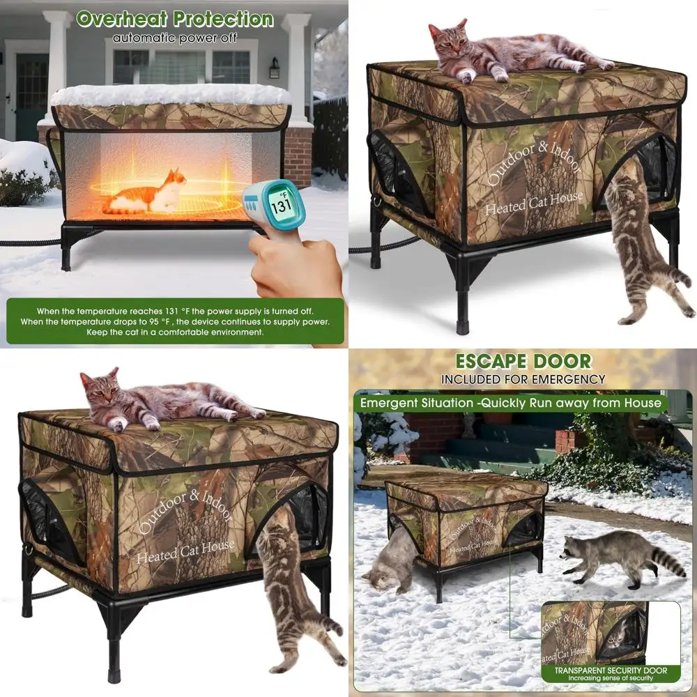 

Изолированный всепогодный уличный кошачий домик с грелками для ферловных кошек — 22 л x 16,5 Вт x 18 часов