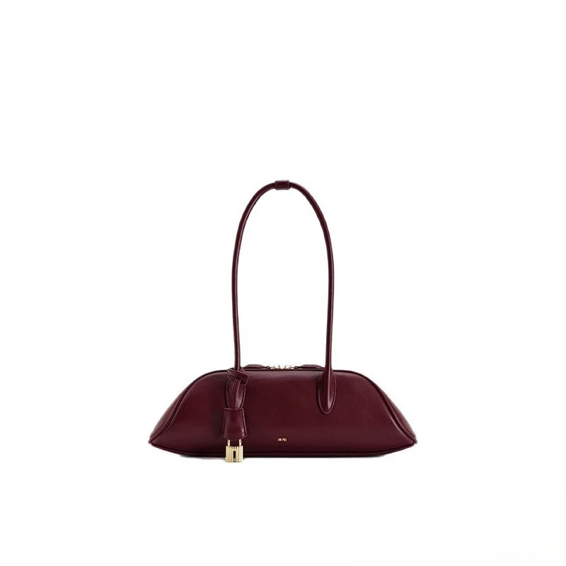 2026 JW PEI NEW Retro Bowling Bag for Women Underarm Baguette Vegan Leather Crossbody Handbag for Shopping Travel Vintage Style image 5