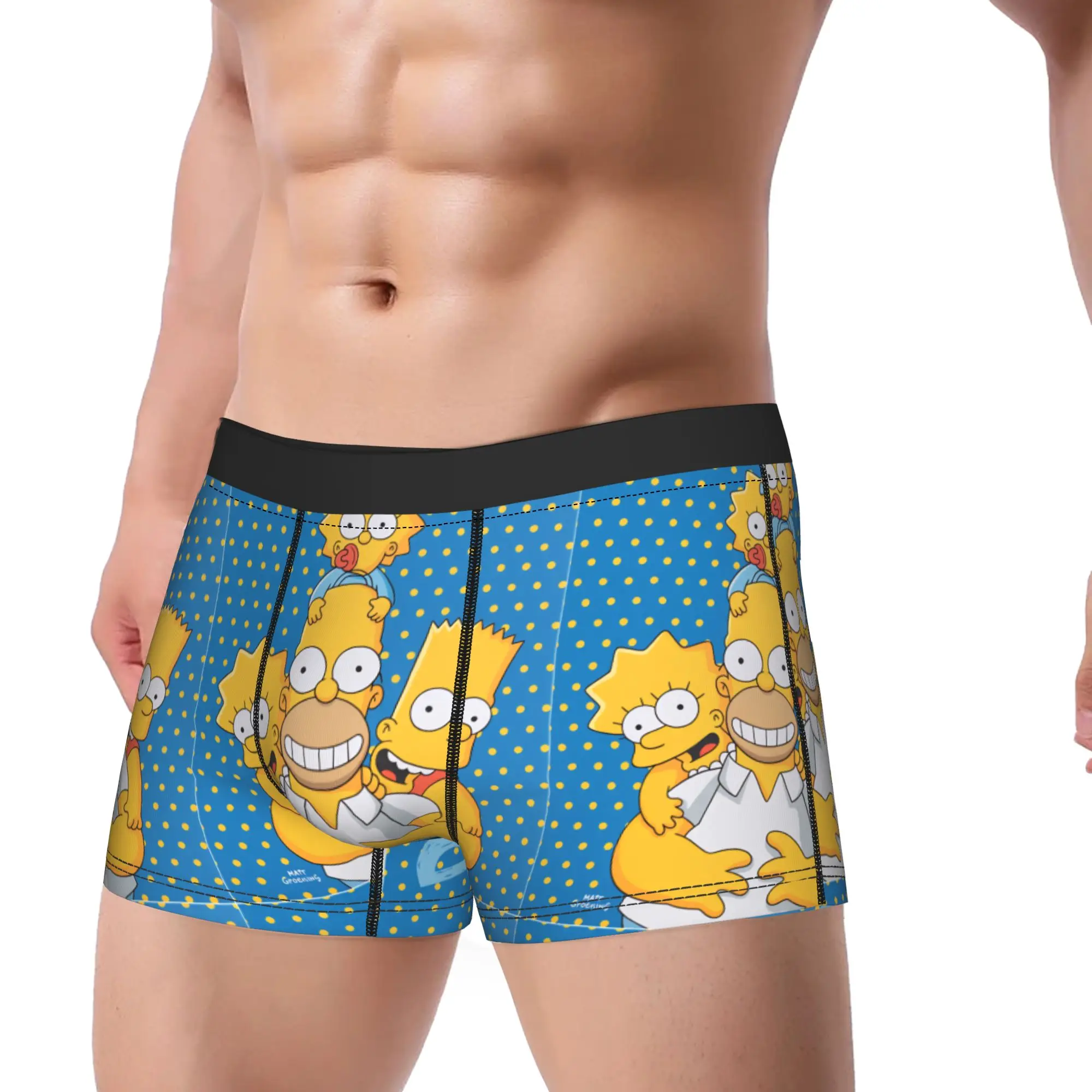 S-Simpsons Homer With Kids Art Boxershorts  Pouch Underwear Quality Print Shorts Briefs Comfortable Males Underpants Plus Size