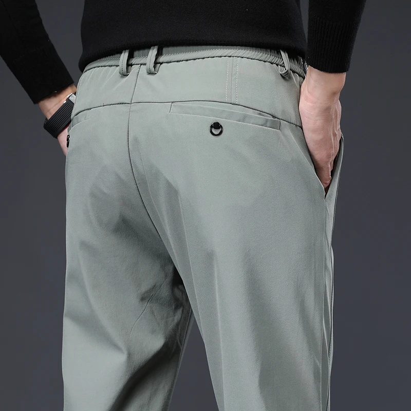 Pantalones finos de algodón para hombre, pantalón informal de cintura elástica, suave, transpirable, para gimnasio, novedad