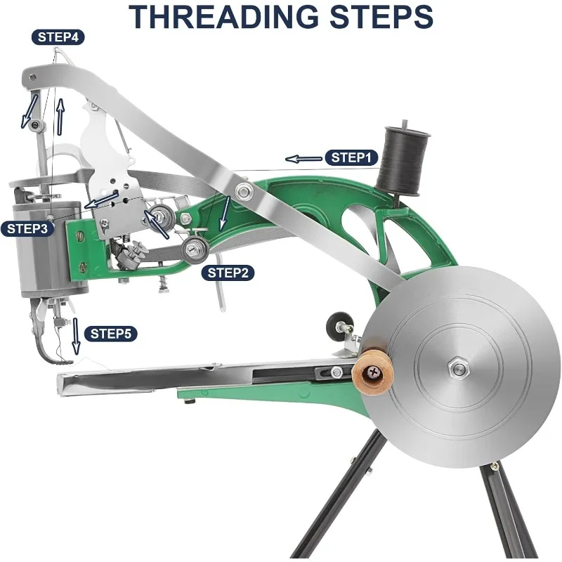 آلة خياطة الجلود آلة خياطة الإسكافي آلة إصلاح الأحذية مع خط النايلون القطن للخياطة Upsolery والحقائب،