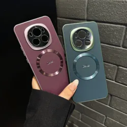 Luxury Leather Phone Case for Honor Magic 7 Pro 6 200 Pro Magnetic Wireless Charge Ultra Thin Soft TPU Shockproof Cover
