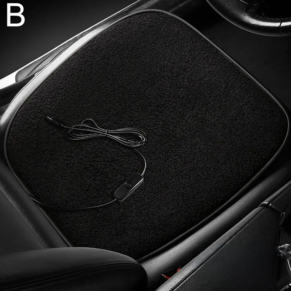 Car Heated Cushion USB Heated Seat Cushion Warm Pad Adjustable Temperature Winter Seat Warmer For Car Interior Accessories Q6J4