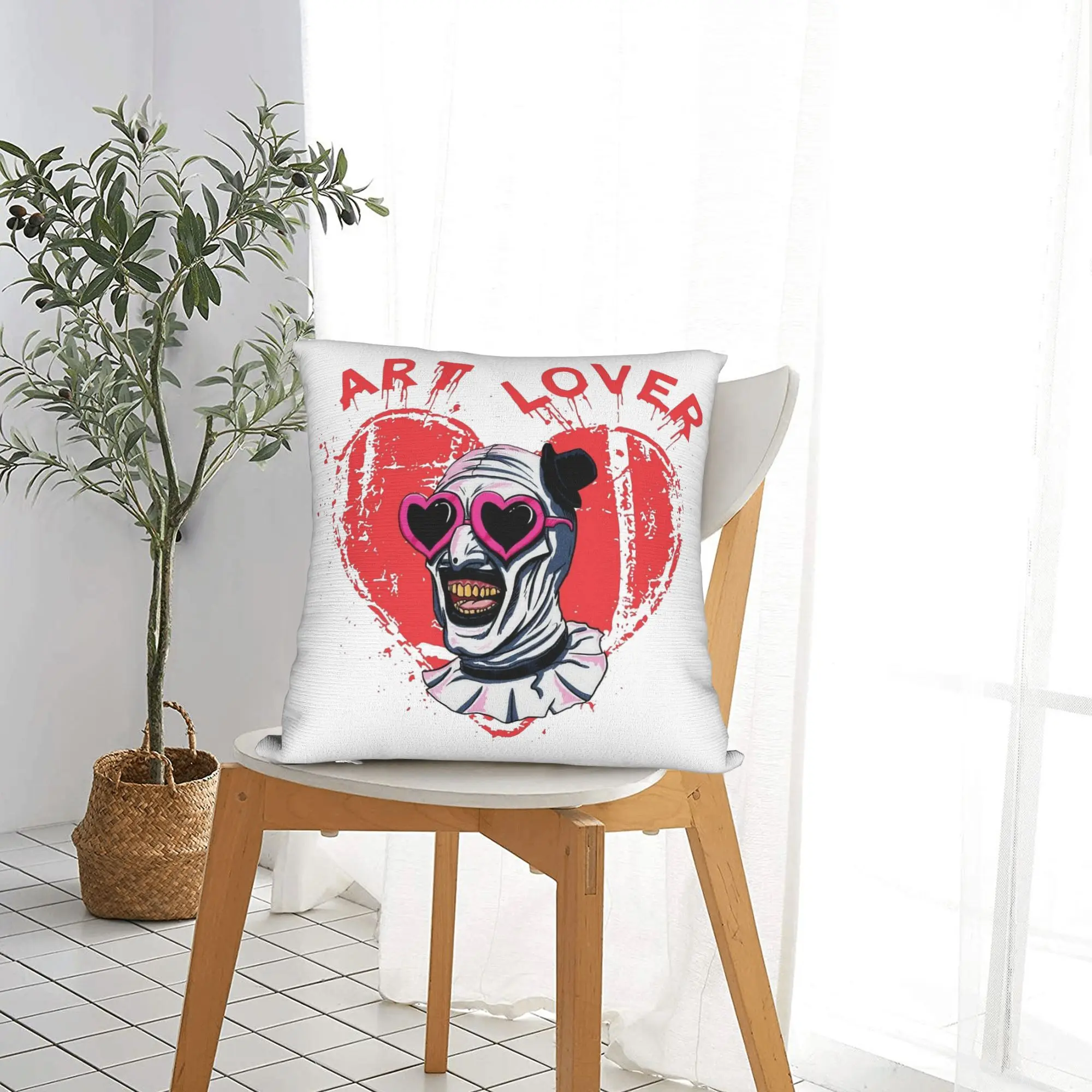 Art The Clown Terrifier Pillowcase Double-sided Printing Cushion Cover Decorations Halloween Pillow Case Cover Home Zipper