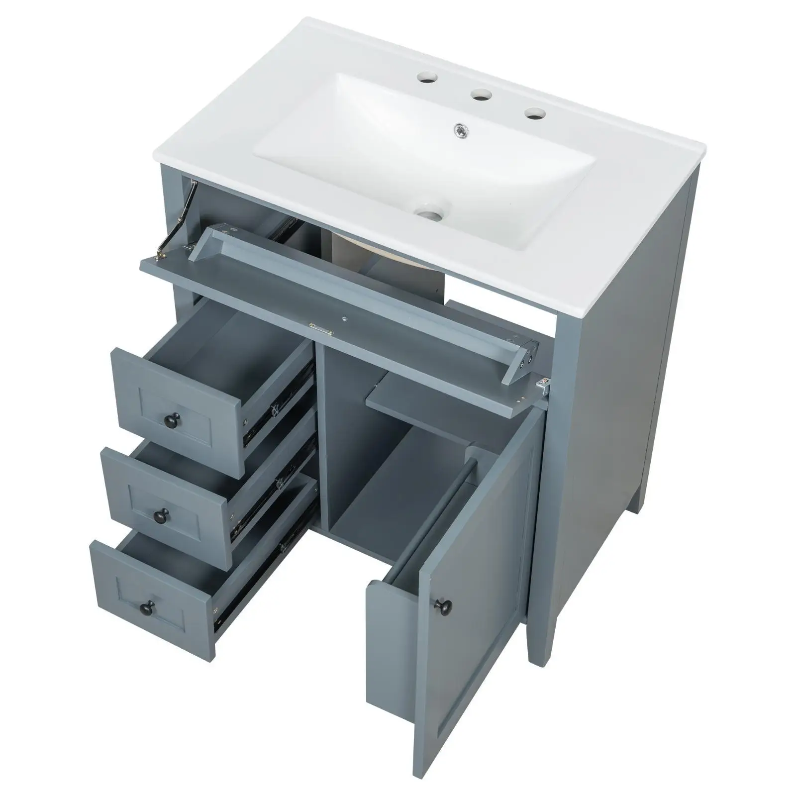 

Vanity Bathroom Cabinet with Vessel Sink and Spacious Drawers Shelf for Bathroom Basin Furniture Sets