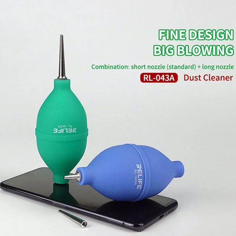 RELIFE RL-043A 2 In 1 Phone Repair Dust Cleaner Metal Design Blowing Dust Ball for PCB PC Keyboard Camera Lens Dust Removing