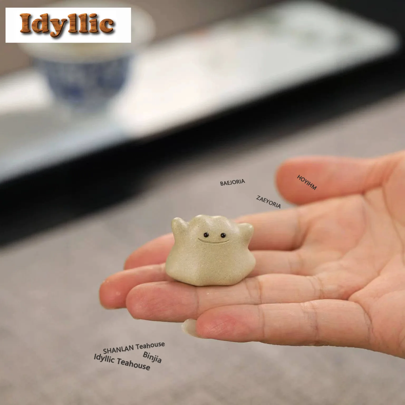 HOYIHM Yixing Zisha Little White Tea Pet Luxury Flowerpot Landscaping Tea Figurine Play Toys Tea Statue Ornaments Accessories