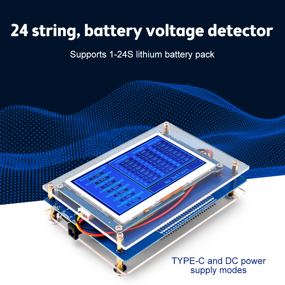 1S-24S Lithium Battery Pack Single Cell Measurement Series String Voltage Measuring monitor Identify Tester Li-ion Lifepo4