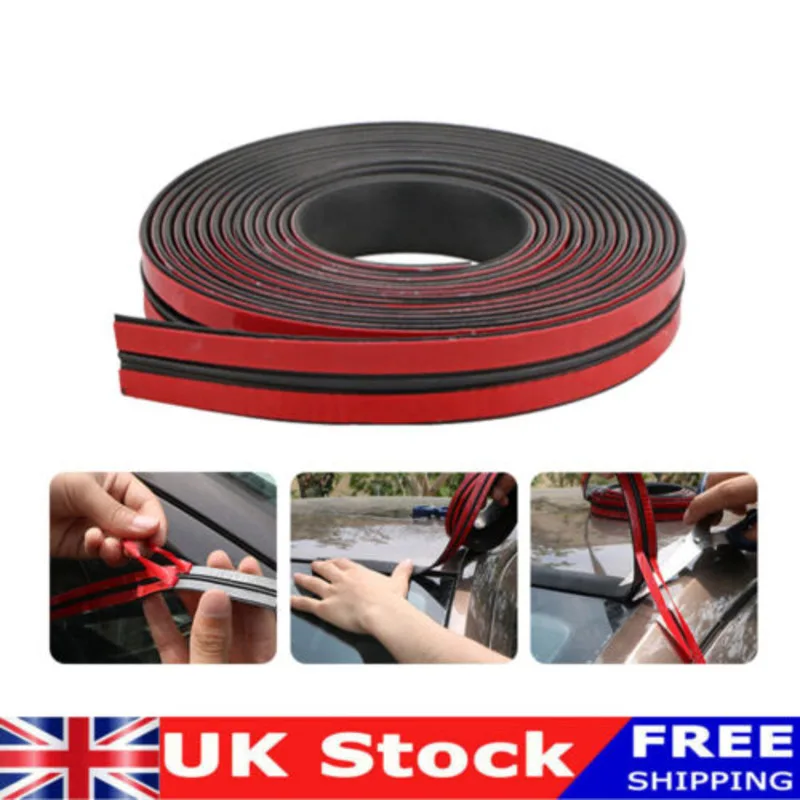 Car Roof Windshield Noise Insulation Seal Rubber Strip Sticker Seag Trim 2M