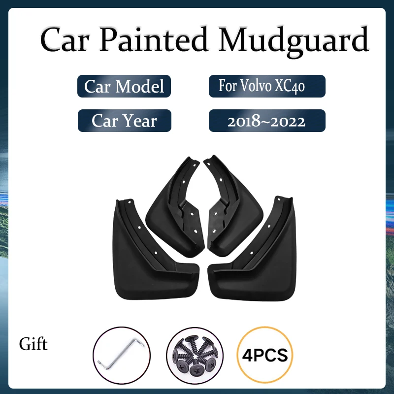 Car Wheel Mud Guards Fit For Volvo XC40 2018 2019 2020 2021 2022 Antifreeze Mudguard Fender Flare Mudflaps 4PCS Auto Accessories