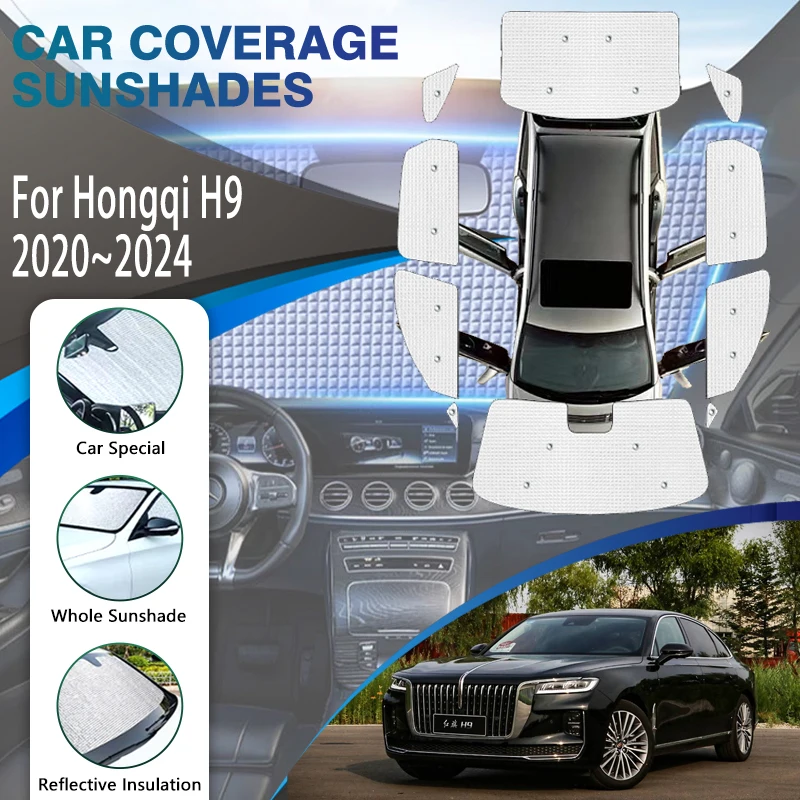 

Полное покрытие, солнцезащитные козырьки для Hongqi H9 2020 2021 2022 2023 2024, летние солнцезащитные козырьки, козырек на лобовое стекло, автомобильные аксессуары