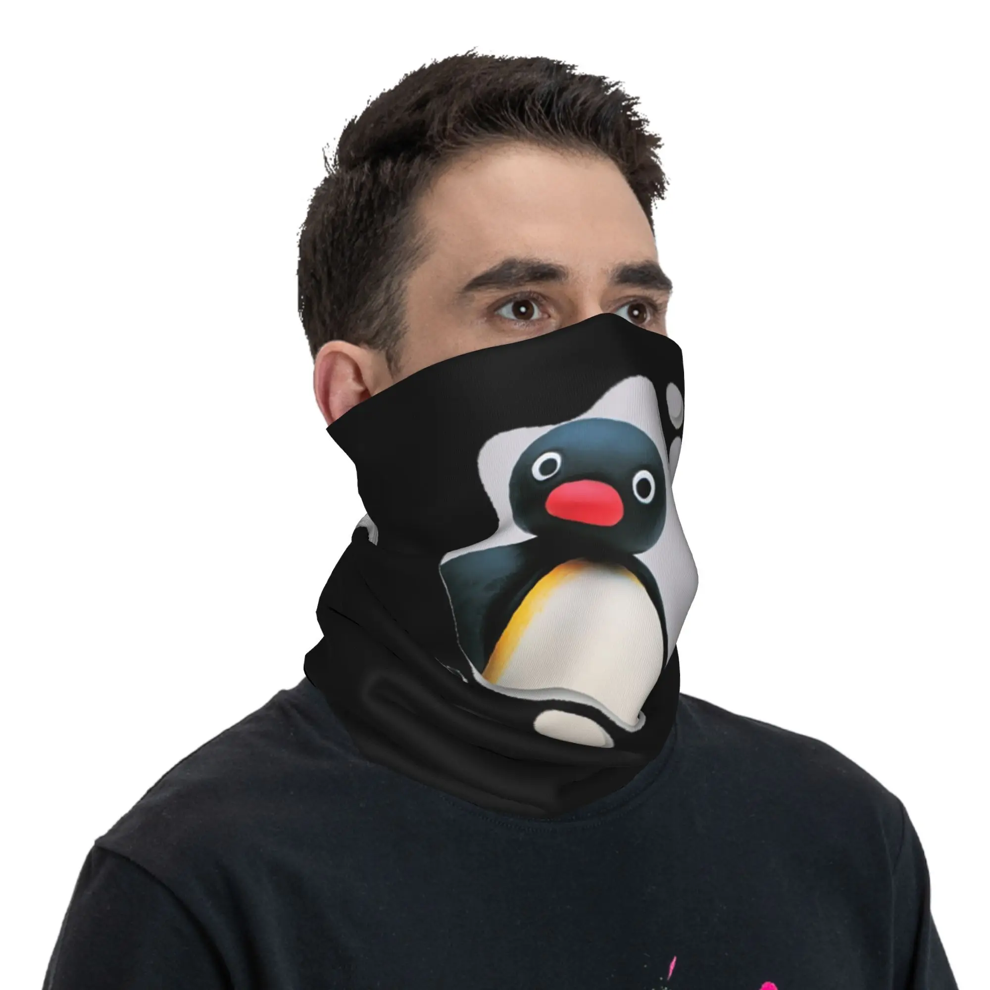 ピングー pinga ペンギンテレビバンダナネックカバープリントマジックスカーフ暖かいヘッドバンドハイキング釣り男性女性大人通気性