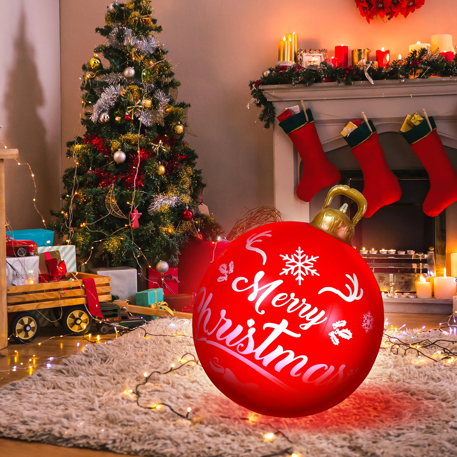 

LED Glowing Ball Decorative Pendants Inflatable Ornaments Balls Outdoor Pvc Decorations Yard