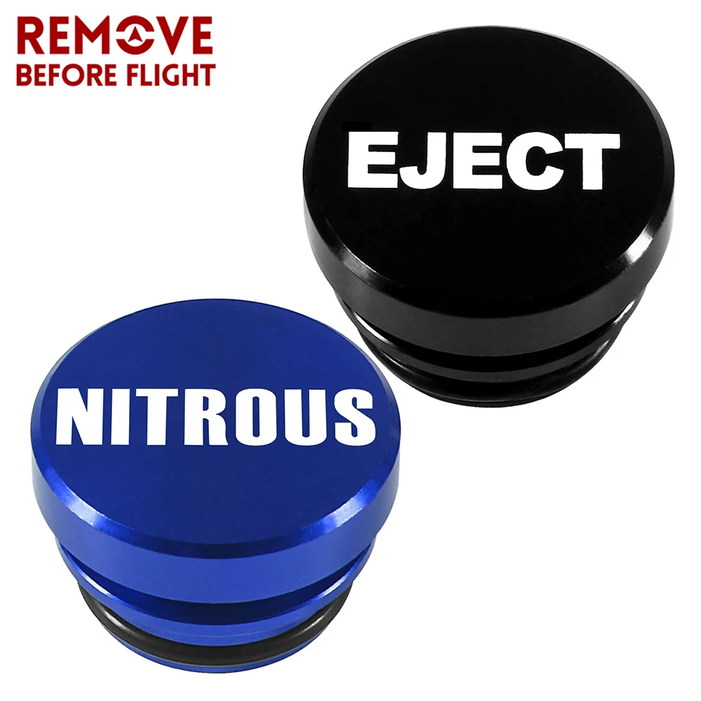 

Black Blue Aluminum Car Cigarette Lighter Plug Cover Nitrous EJECT FIRE MISSILE Button Fits Most Automotive Vehicles Boats 12V