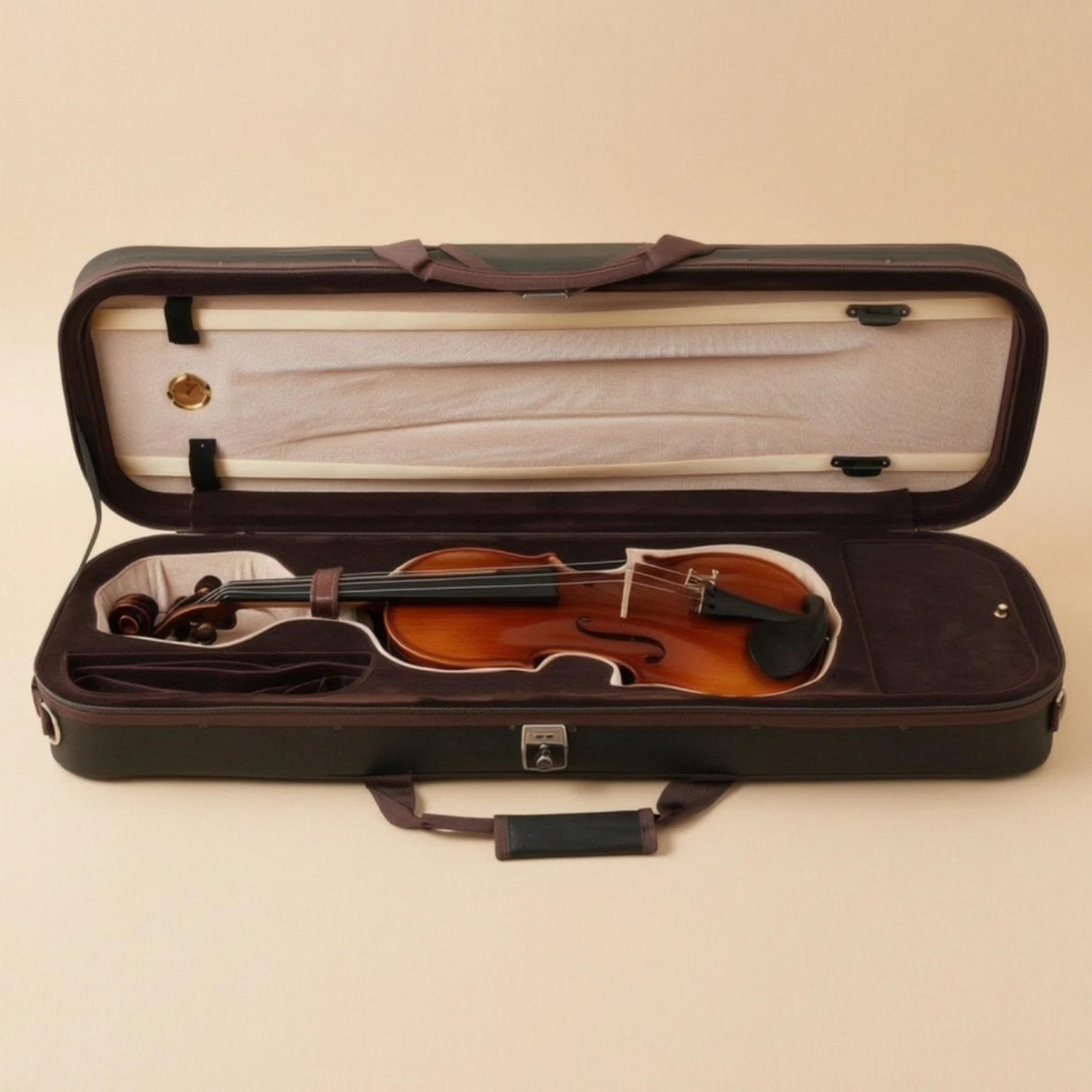 Violin Case Shielded Violin Case with Humidity Meter Hygrometer Padded Long-Lasting for Violinists, Travel, Music School