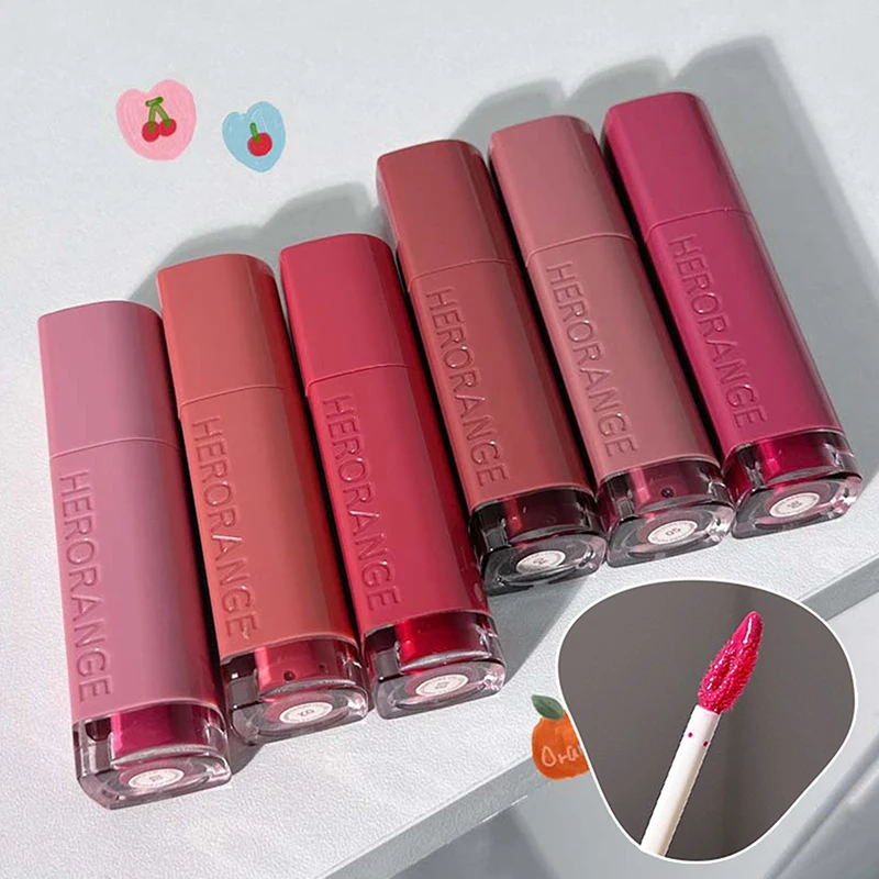 ลิปกลอส HERORANGE แบบกระจก ลิปกลอสเนื้อใส ติดทนนาน ลิปสติกเนื้อลิควิด สีแดงเซ็กซี่ เครื่องสำอางบำรุงริมฝีปาก ชุ่มชื้น กันน้ำ