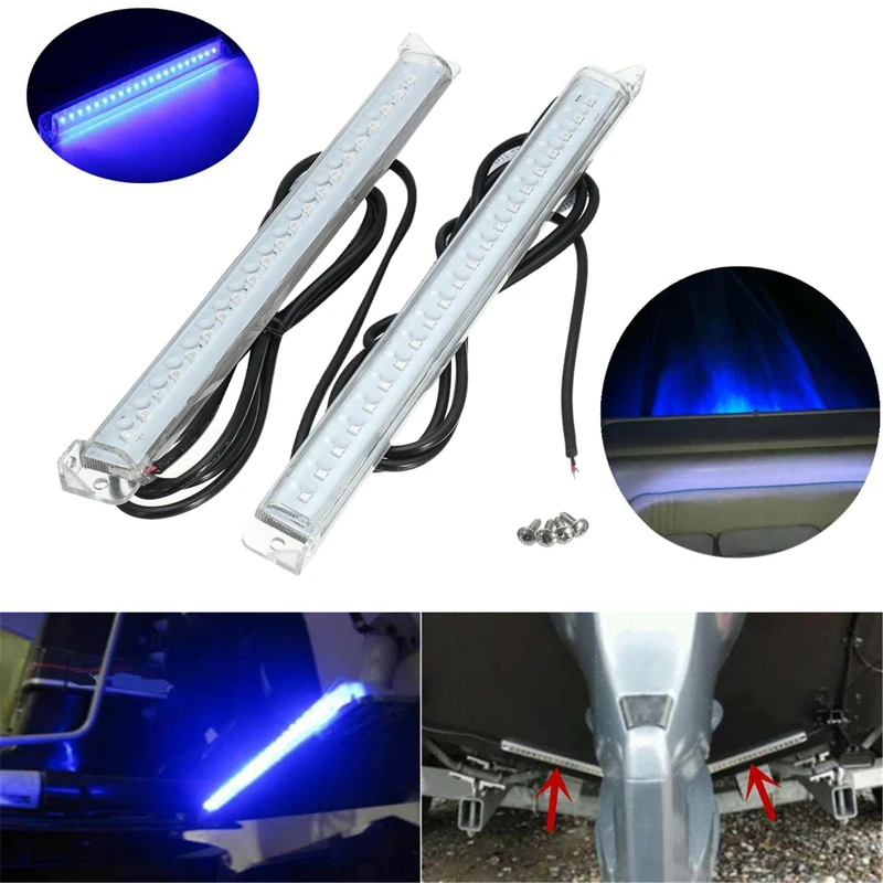 

12V 21 LED Marine Yacht Boat LED Underwater Light Waterproof Fishing Boat Trim Tab Light Kit Bar Transom Blue