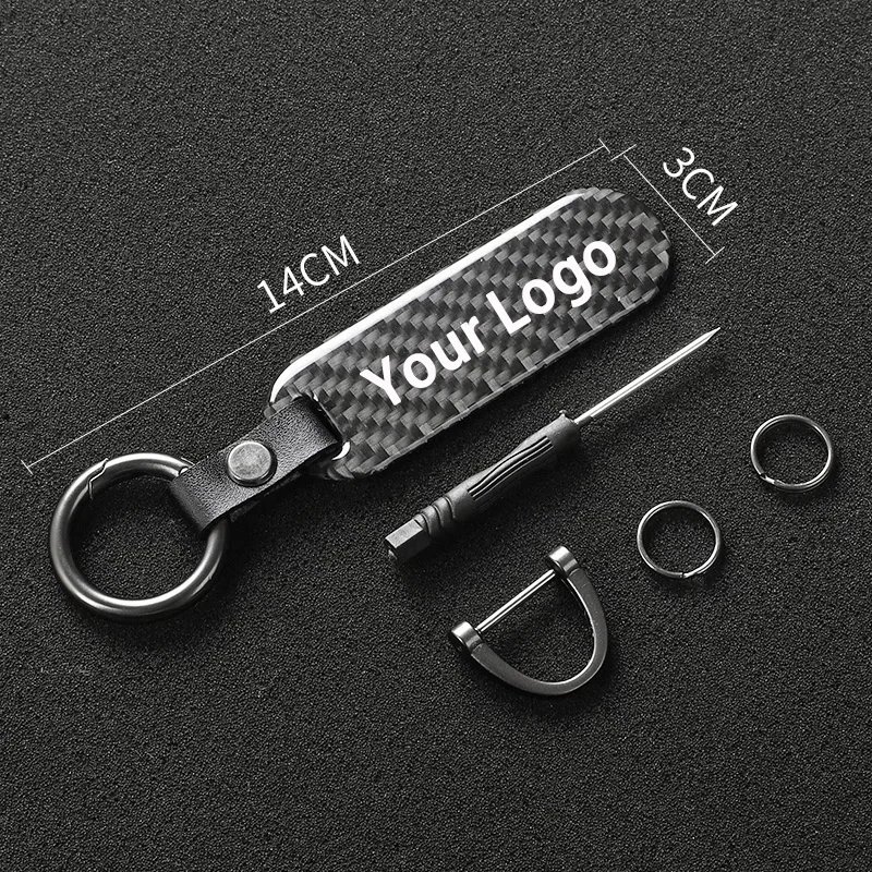 Car Key Chain Key Ring Carbon Fiber Keychain for Toyota GR Sport GR Gazoo Racing C-HR RAV4 Corolla Avensis Prado Car Accessories