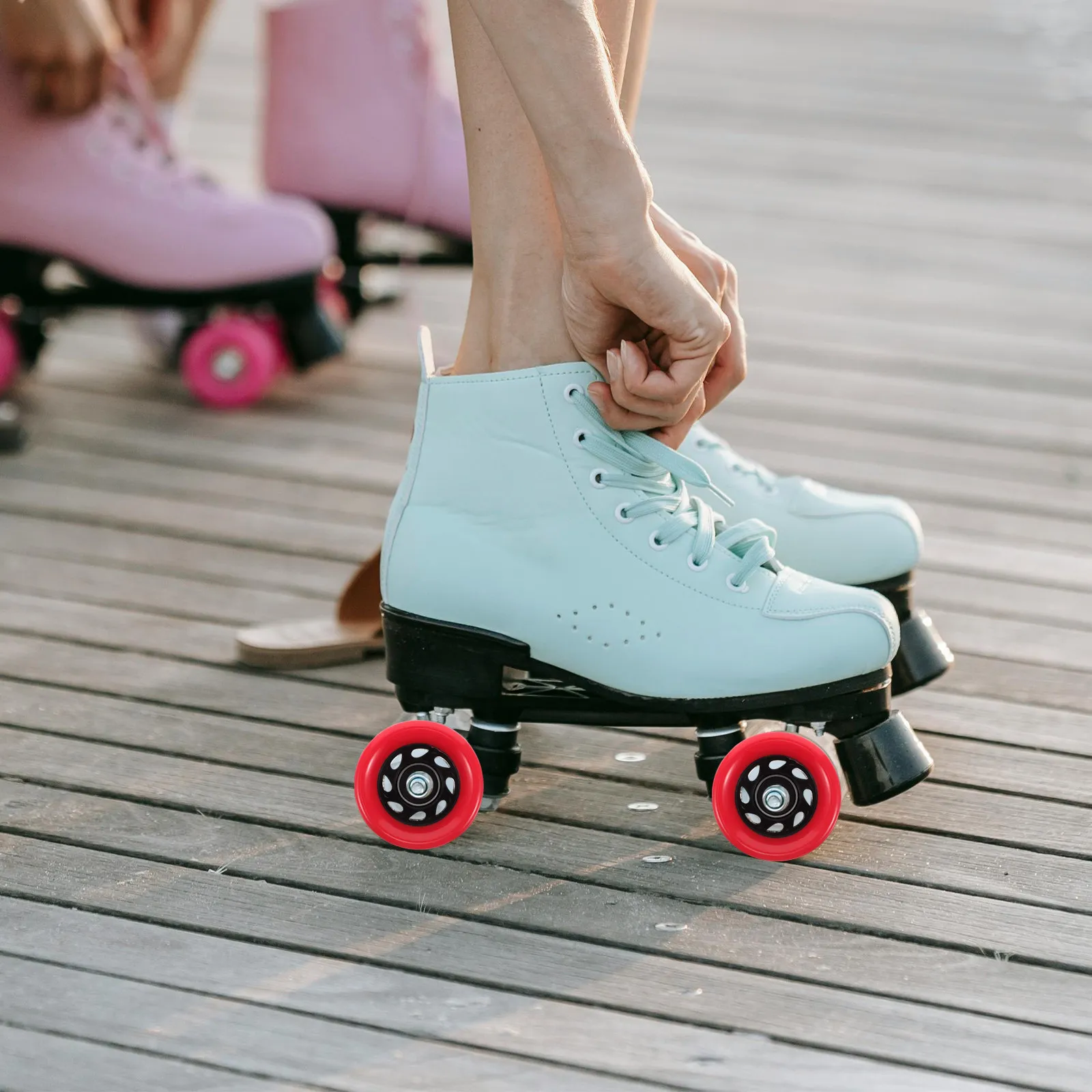 

Roller Skate Wheels Detachable Speed Non-Flashing Smooth Glide Replacement Indoor Outdoor Skateboard Scooter Accessories