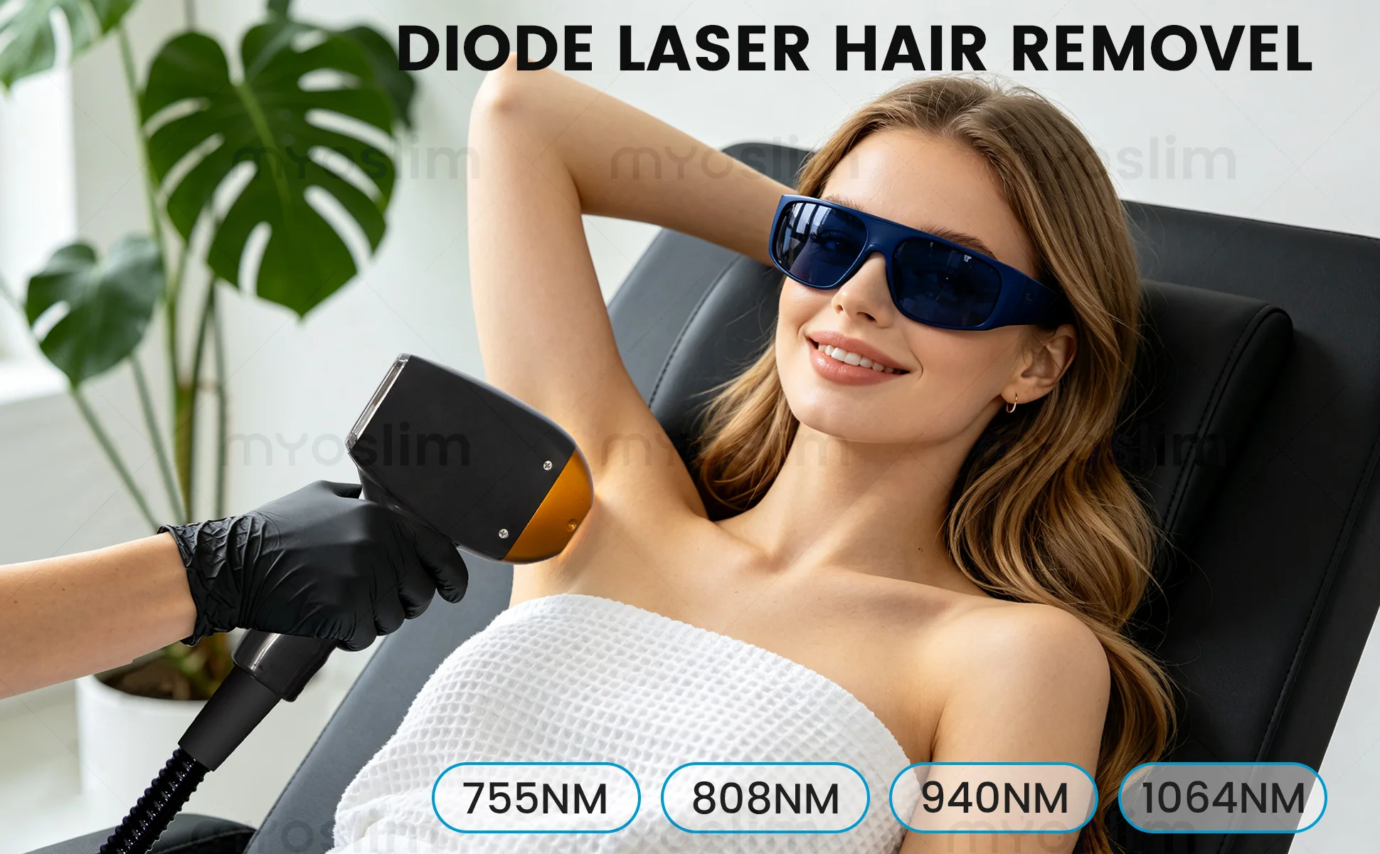 Diode Hair Removal 4 Wavelengths Pico Tattoo Removal Machine 755nm FAC Collimation Ice Cooling System Foldable Touch