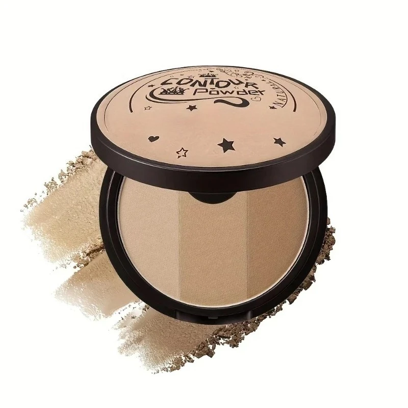 3 ألوان رمادي التشذيب لوحة ماتي أحمر الخدود اشراق كونتور لوحة متعددة الاستخدام لوحة ماكياج الوجه لتسليط الضوء على أحمر الخدود كونتور