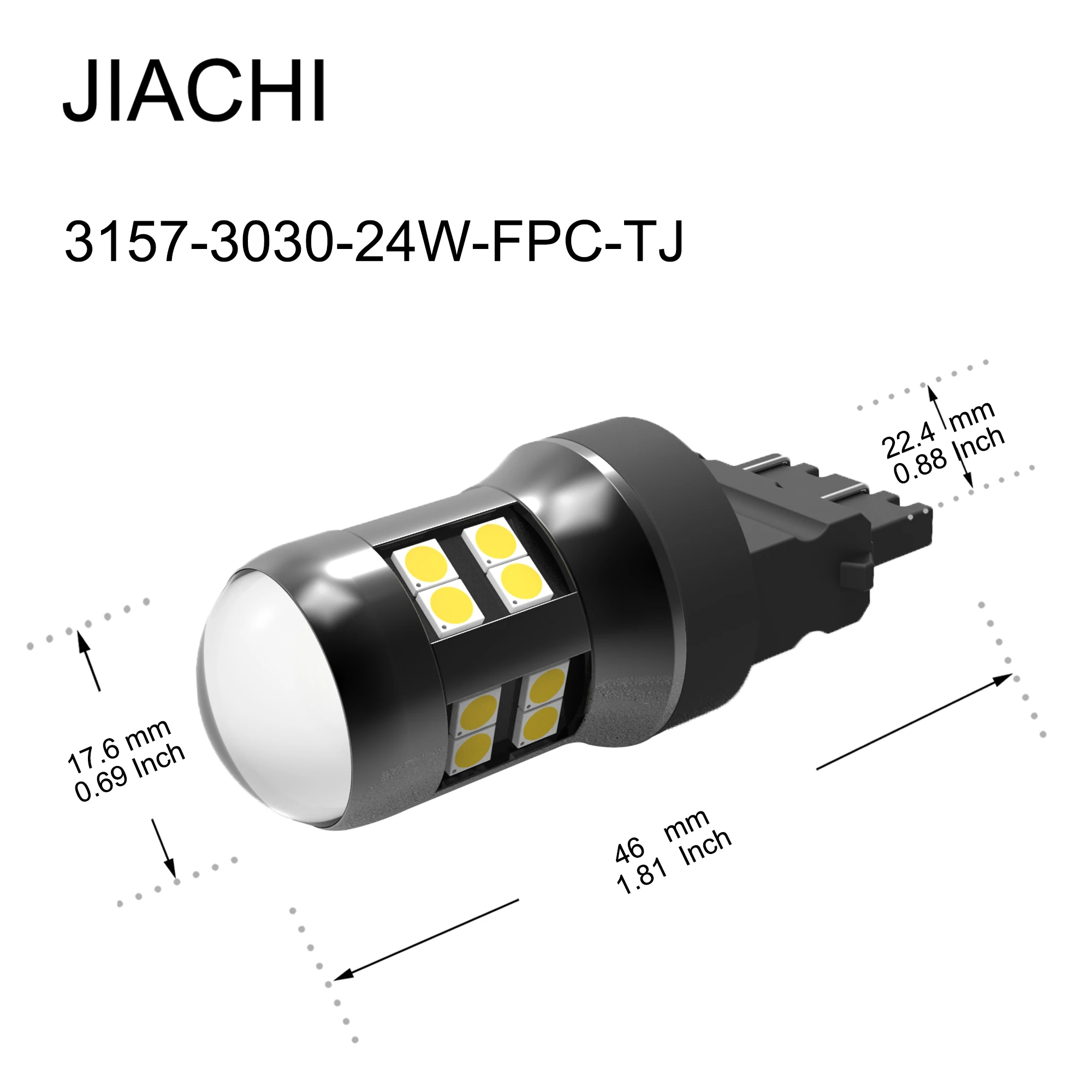 

Jiachi 2pcs T25 3157 3156 3057 3457 P27/7W P27W 600LM 3030 LED Car Backup Reverse Lamp Daytime Running Light Turn Signal Bulb
