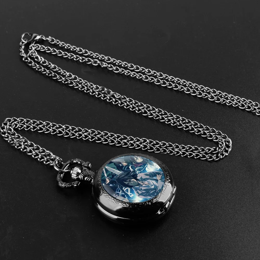 

Attack on Titan Glass Dome Arabic Dial Quartz Pocket Watch with Chain Vintage Men Women Necklace Pendant Kids Gift Creative Gift