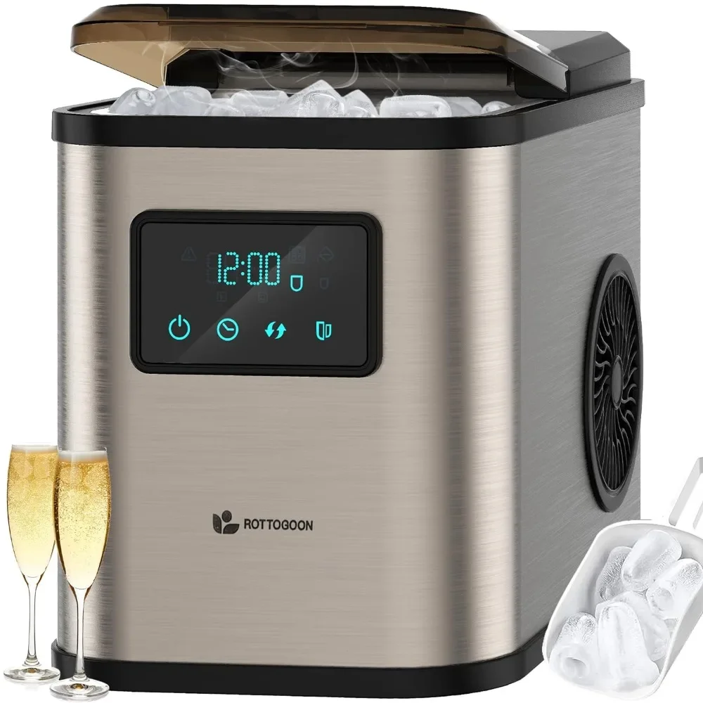 Ice Maker Countertop, Portable Ice Maker Machine, 28lbs/24Hrs, with Self Cleaning, Time Reservation, Include Scoop & Basket