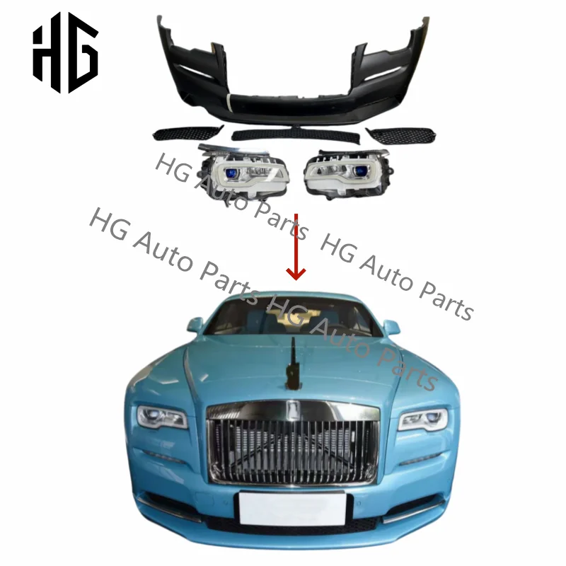 Car Bumper Headlights Body Kit For Rolls Royce Wraith Old Model Upgrade To New Model Generation 2rd Facelift Kits