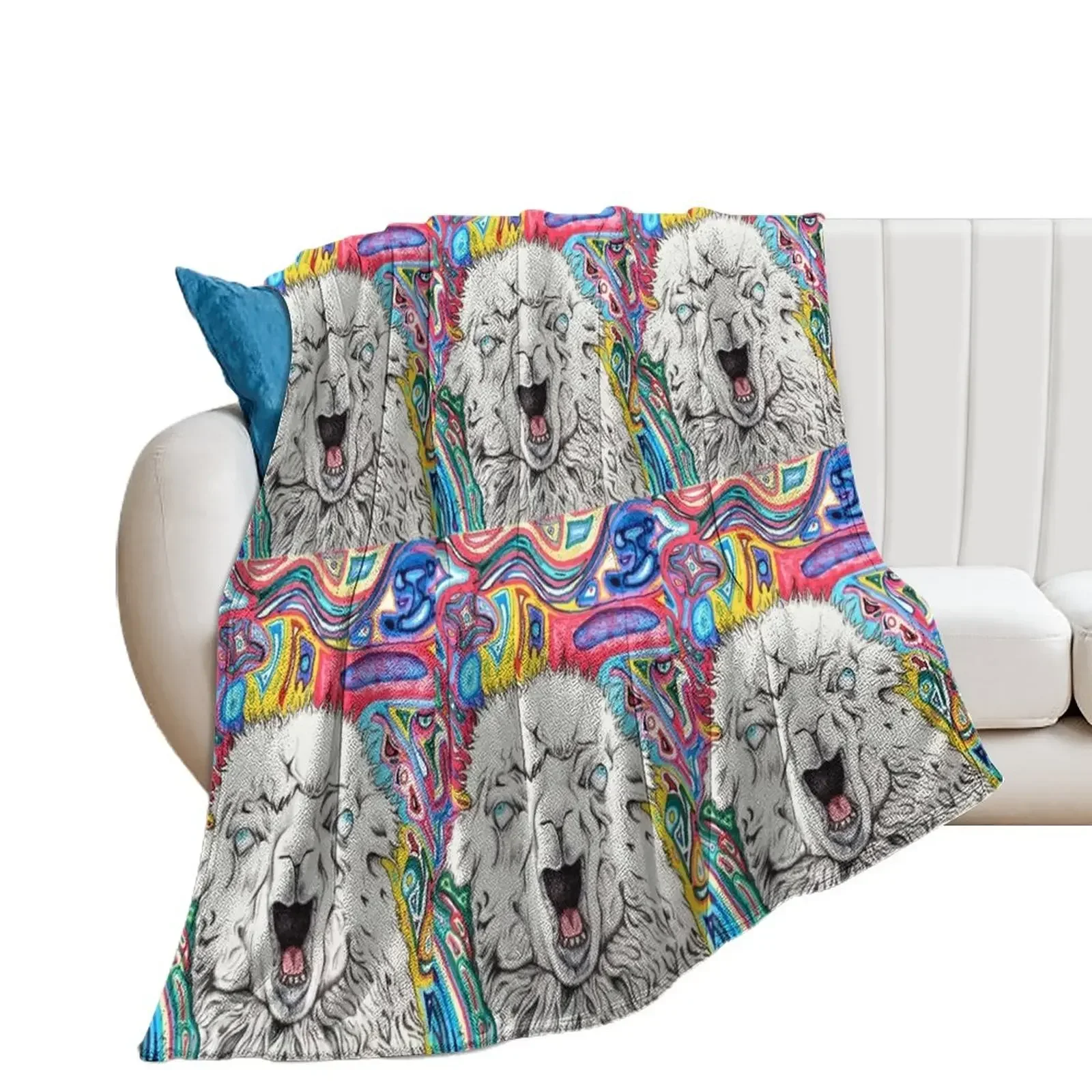 Neurotic Llama Throw Blanket Large Flannels Blankets