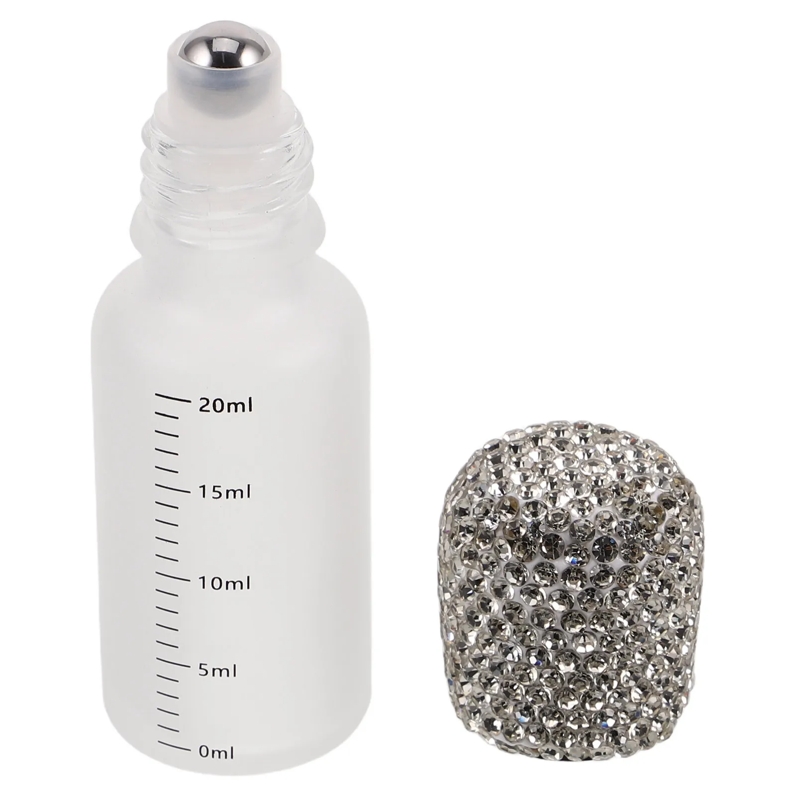 

Rhinestone Refillable Glass Roll-on Bottle 20Ml Clear Travel Perfume Sample Vials Portable Essential Oil Roller Container
