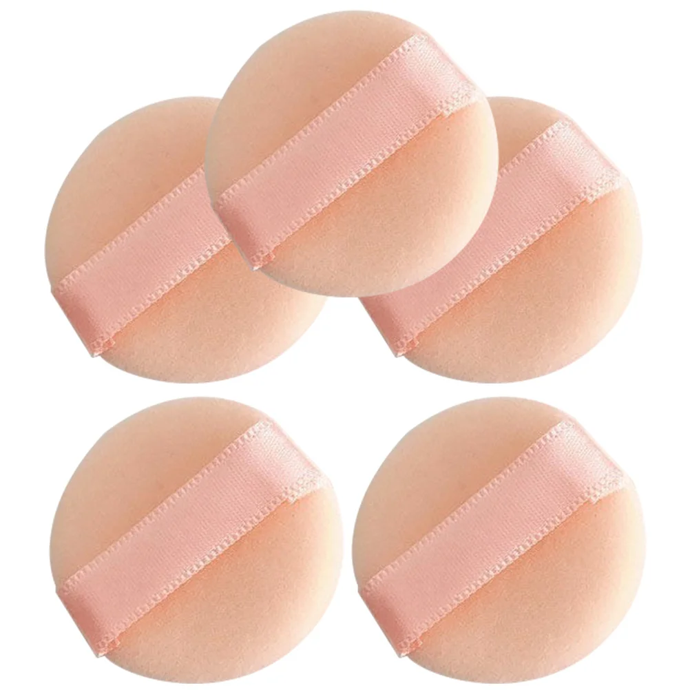 

5pcs Mini Makeup Powder Puff Flocking Puff For Body Setting Powder Women Cosmetics Application Eye Corner Cheek Nose Sponge