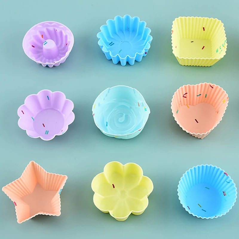 5/9Pcs Silicone Cake Mold Multi-shape Muffin Cupcake Baking Molds Kitchen Cooking Bakeware DIY Muffins Decorating Tools