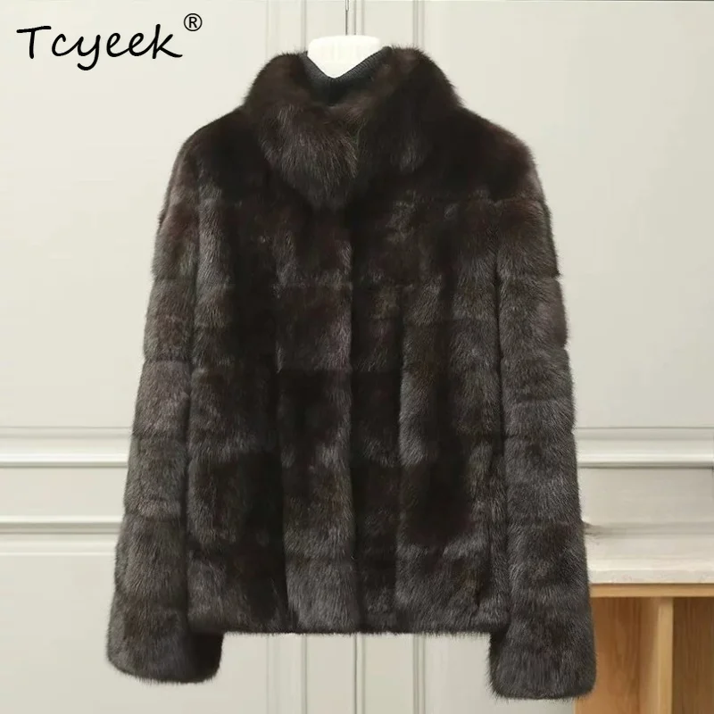 Tcyeek Natural Whole Mink Fur Coat Womens Clothing 2026 Winter Jacket Fashion Luxury Clothes Women's Short Coat Шуба Женская