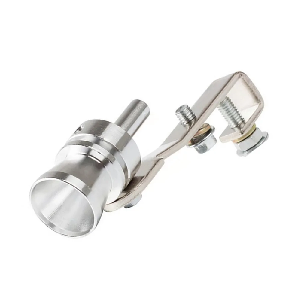 

2Pcs Car Exhaust Whistle Sound Simulator Aluminum Alloy Tailpipe Turbine Whistler Roar Maker Silver Easy Install Durable