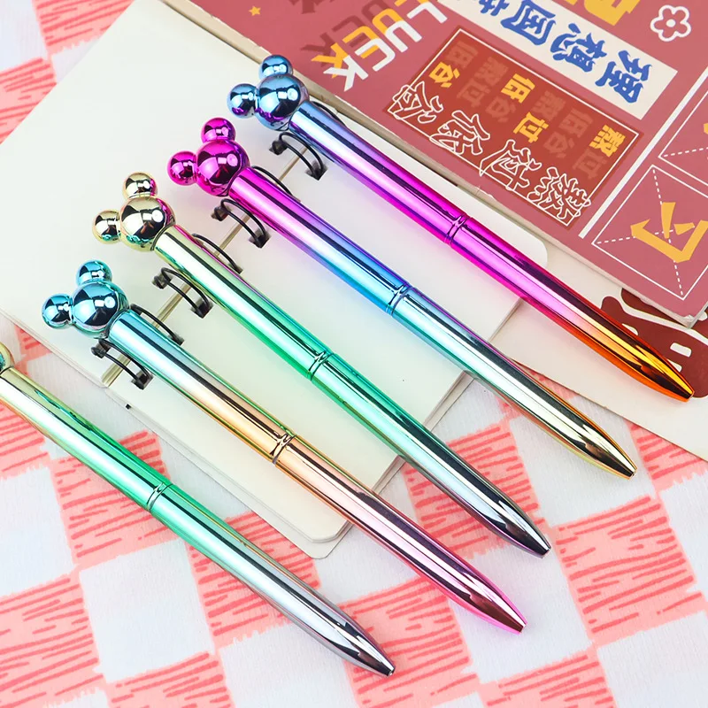 Random 1pc Disney Mickey Twistable Rollerball Pen - Cartoon Cute Laser Gradient Pen for Students, Writing & Office Signatures