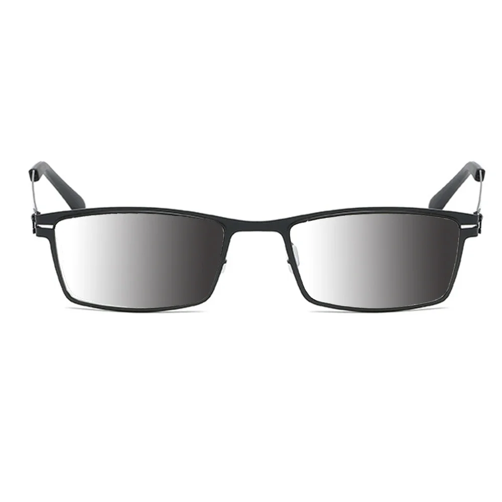 Moderner Trend Titan legierung schwarz Luxus Vollrand photo chrome Übergangs sonnenbrille Lesebrille 0,75 1 1,5 1,75 bis 4